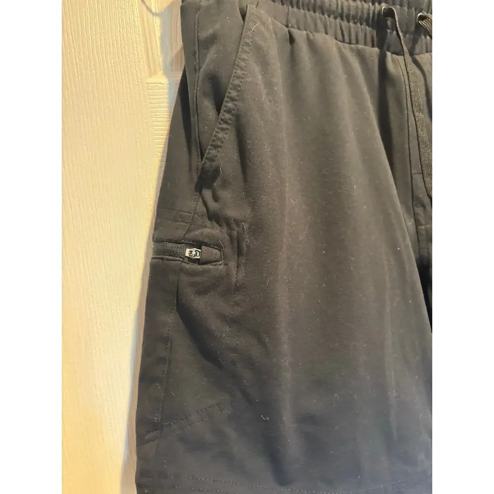 Avalanche Men’s Cargo Hiking Active Shorts Medium Black Elastic Waist Quick Dry